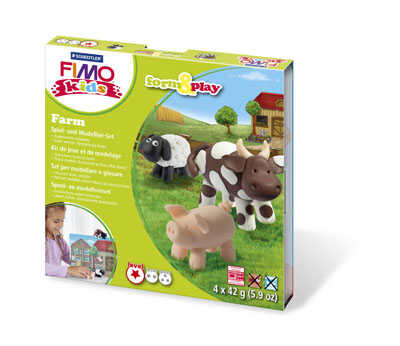 Fimo kids набор для создания украшений Ферма: 4 х 42 гр. + аксессуары., производитель Staedtler (Стайтлер), ISBN 400-7-81780-601-2№ 1
