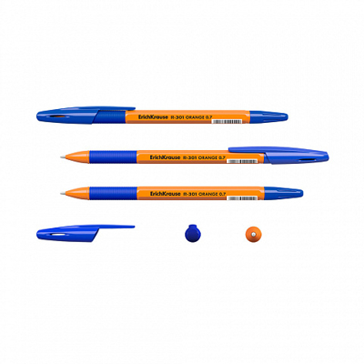 Ручка шариковая  R-301 Stick&Grip Orange 0.7, цвет чернил синий, арт. 39531, производитель ErichKrause® (Эрих Краузе), ISBN 404-1-48539-531-7№ 5