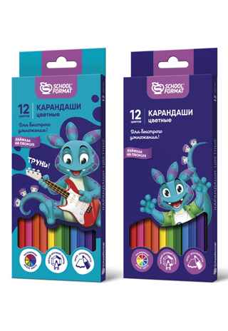 Набор цветных карандашей Smart Dino 12 цв. шестигранные, корпус деревянный, арт. КЦ12-СДН, производитель ФАРМ, ISBN 460-2-72317-630-5№ 1