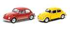 Автодрайв Машина 1:32 Volkswagen Beetle, глянц., красная, желтая, арт. И-1220, производитель Рыжий кот, ISBN 466-5-29541-220-2, № 1