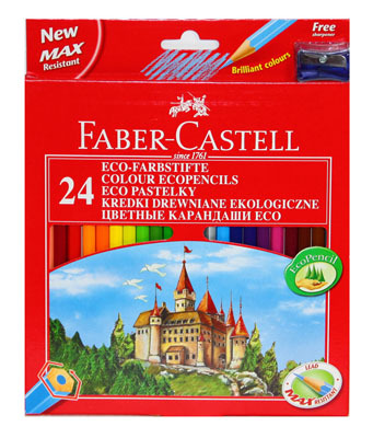 Карандаши цветные FC120124 24цв. + точилка &lt;17&gt; карт/уп ECO Faber-Castell (48), производитель Faber-Castell (Фабер Кастелл), ISBN 789-1-36058-006-5, № 1