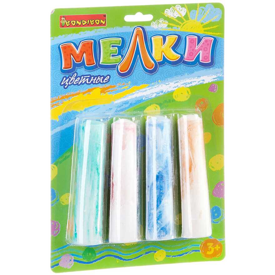 Набор мелков BONDIBON, Радужные, 4 шт, арт. ВВ2065, производитель Bondibon (Бондибон), ISBN 489-5-13601-958-5, № 1