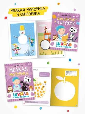 Годовой базовый курс. Комплект 0+ (Школа Семи Гномов. Базовый курс), 12 книг + развивающие материалы, производитель МОЗАИКА kids , ISBN 978-5-43154-053-0№ 6