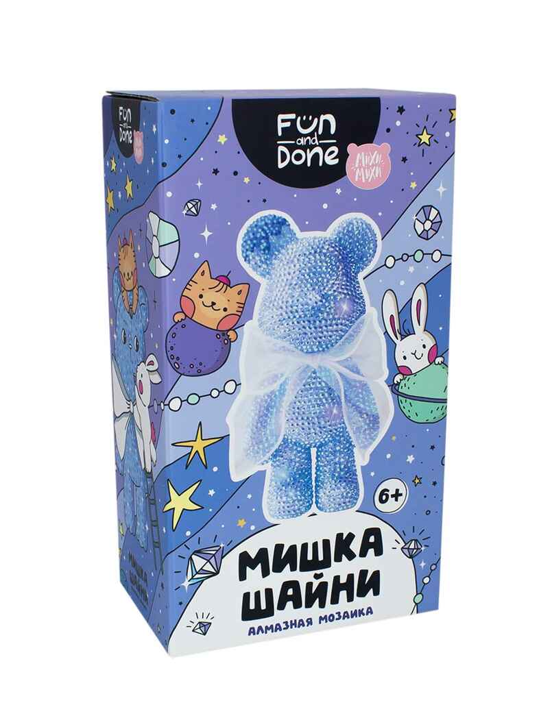 Алмазная мозаика Мишка Шайни Fun and Done синий, производитель Fun and Done, ISBN 768-4-26977-019-0, № 3