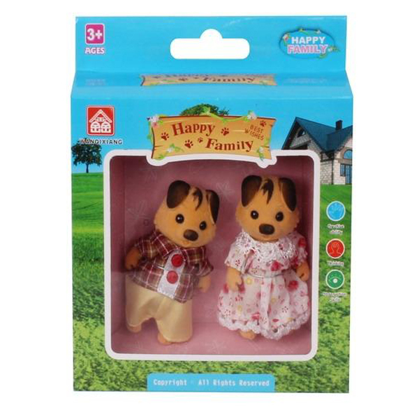 Игровой набор из 2 фигурок животных - семья собачек,(серия Happy Family), арт.012-08С, производитель Дрофа-медиа, ISBN 460-7-14737-159-6, № 1