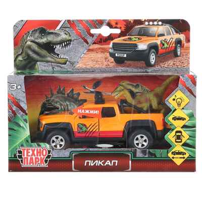 Машина свет-звук Пикап, 13,3 см, инерционная +динозавр 9 см., арт. SB-18-02-S+DINO(WB), производитель Симбат, ISBN 468-0-01371-509-0№ 2