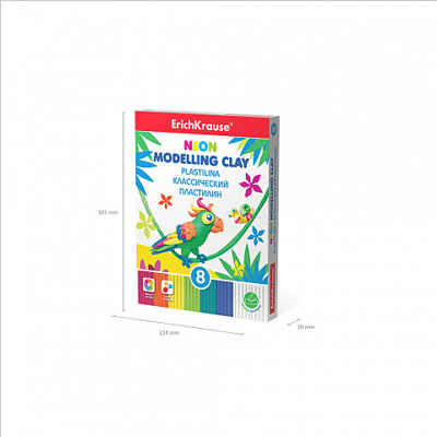 Классический пластилин Neon 6 цветов + 2 белых со стеком, 144г, арт. 53405, производитель ErichKrause® (Эрих Краузе), ISBN 460-2-54253-405-8№ 4