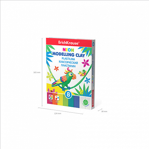 Классический пластилин Neon 6 цветов + 2 белых со стеком, 144г, арт. 53405, производитель ErichKrause® (Эрих Краузе), ISBN 460-2-54253-405-8, № 4