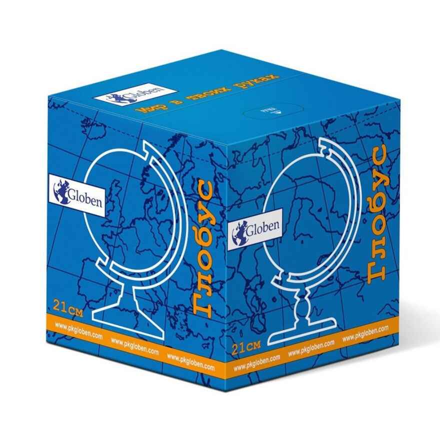 Глобус Земли физико-политический 210 мм с подсветкой Рельефный Классик, арт. k022100091, производитель Globen, ISBN 468-0-00993-034-6, № 3