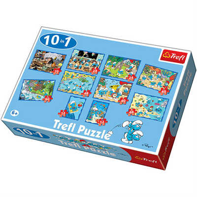 Trefl пазлы 10 в 1 Веселые Смурфы, арт. 90169, производитель Trefl (Трефл), ISBN 590-0-51190-169-6№ 1