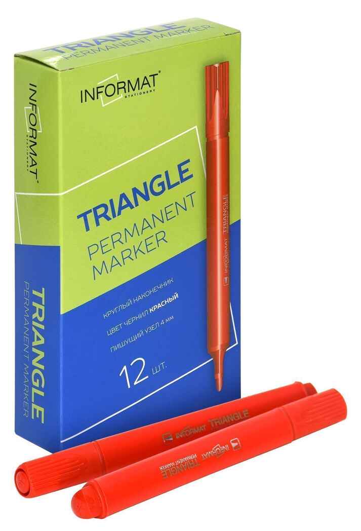 Маркер перманентный inФОРМАТ TRIANGLE 2,50 мм красный круглый, арт. PTR02R, производитель ФАРМ, ISBN 460-2-72302-756-0, № 1