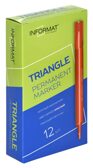 Маркер перманентный inФОРМАТ TRIANGLE 2,50 мм красный круглый, арт. PTR02R, производитель ФАРМ, ISBN 460-2-72302-756-0, № 10