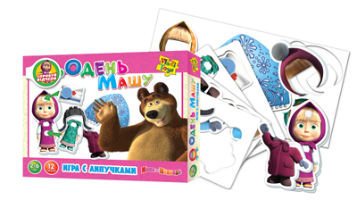 Игра настольная с липучками &quot;Одень Машу. Маша и Медведь&quot;  (Vladi Toys), арт.VT2305-02, производитель Я РАСТУ ТОЙЗ, ISBN 482-0-12900-213-8, № 1