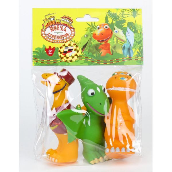 Игрушка для купания Набор из 3-х игрушек для купания Поезд динозавров, арт. 169R, производитель Симбат, ISBN 469-0-59005-180-1, № 1