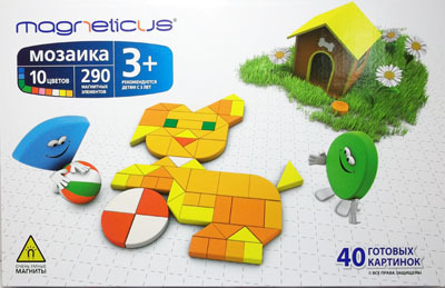Magneticus Мозайка &quot;3+&quot; 290 элементов, производитель Magneticus, ISBN 460-7-08196-066-5, № 1