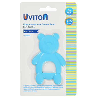 Прорезыватель Uviton силиконовый Bear голубой, производитель Uviton, ISBN 465-7-78025-259-2№ 2