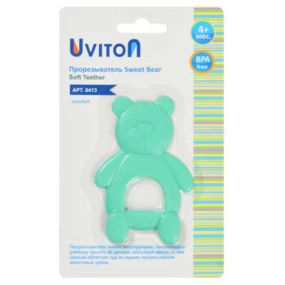 Прорезыватель Uviton силиконовый Bear зеленый, производитель Uviton, ISBN 465-7-78025-065-9№ 2