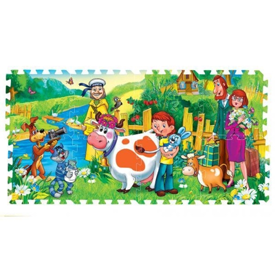 Играем вместе Коврик-пазл Простоквашино 8 сегментов, арт. FS-PRO, производитель Симбат, ISBN 469-0-59009-275-0№ 1