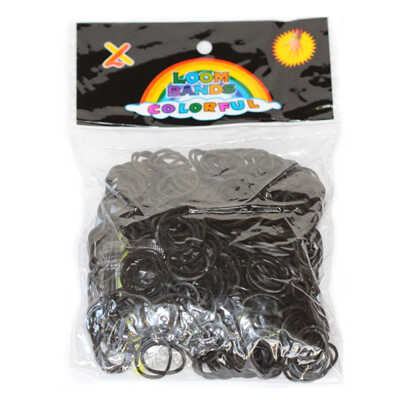 Плетение из резинок. Резинки черные 600 штук, арт. RC-04, производитель Loom Bands, ISBN 693-5-20741-174-1№ 1
