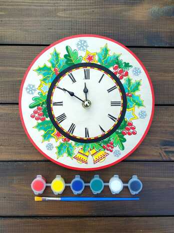 Сувенирный набор для творчества Часы-раскраска.Новогодний, арт. cl-2, производитель BUMBARAM (БУМБАРАМ), ISBN 462-0-03915-131-1№ 2