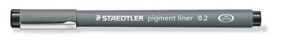 Капиллярная ручка Pigment Liner 0,2мм, черный, Staedtler, производитель Staedtler (Стайтлер), ISBN 400-7-81732-708-1, № 1