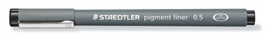 Капиллярная ручка Pigment Liner 0,5мм, черный, Staedtler, производитель Staedtler (Стайтлер), ISBN 400-7-81733-043-2, № 1