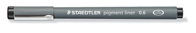 Капиллярная ручка Pigment Liner 0,6мм, черный, Staedtler, производитель Staedtler (Стайтлер), ISBN 400-7-81730-836-3, № 1