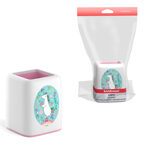 Подставка настольная пластиковая Forte, Rainbow Skate, белая с розовой пастельной вставкой, арт. 55844, производитель ErichKrause® (Эрих Краузе), ISBN 465-0-18455-844-4, № 1