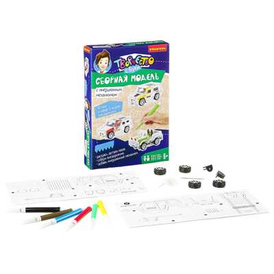 Сборная 3D-модель ВНЕДОРОЖНИК инерционный, с фломастерами для раскрашивания картона, Творчество с Буки , арт. ВВ2224, производитель Bondibon (Бондибон), ISBN 489-5-13602-091-8№ 2