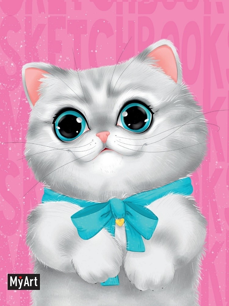 MyArt. MeowBook Скетчбук. Серый котик., производитель Проф-Пресс , ISBN 467-0-15901-448-5, № 1