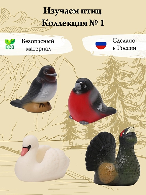 Изучаем птиц. Коллекция 1, 4-7 см., арт. В4068, производитель ВЕСНА фабрика, ISBN 469-0-21307-217-6, № 1