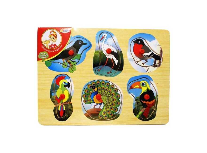 Рамка-вкладыш деревянная Птицы, арт. 1132-BIRDS, производитель Симбат, ISBN 469-0-59000-457-9, № 1