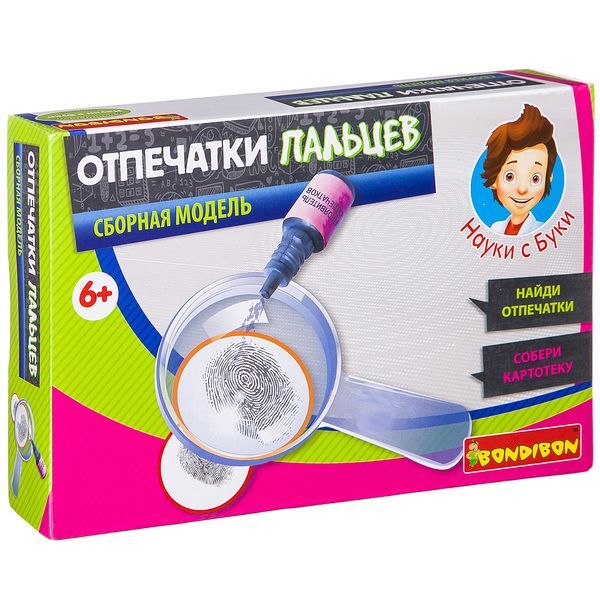 Французские опыты Науки с Буки Bondibon, Отпечатки пальцев, арт. ВВ2113, производитель Bondibon (Бондибон), ISBN 489-5-13602-008-6, № 1