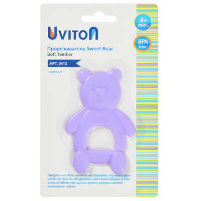Прорезыватель Uviton силиконовый Bear лиловый, производитель Uviton, ISBN 465-7-78025-258-5№ 2