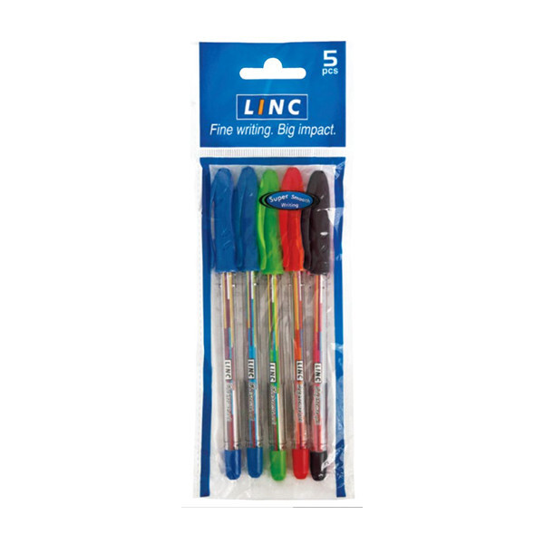 Набор гелевых ручек LINC SUPREME 0,55 мм (2 синие,зеленая, черная, красная), арт. 1001XGF/5S, производитель Linc (Линк), ISBN 460-2-72304-361-4, № 1