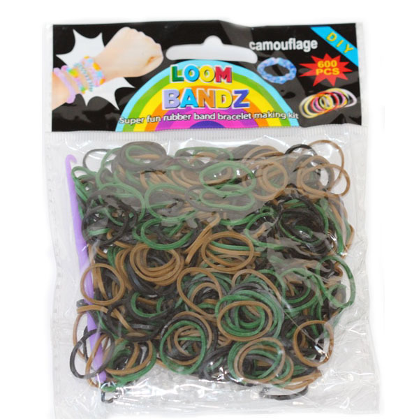 Плетение из резинок. Резинки камуфляж 600 штук, арт. RC-12, производитель Loom Bands, ISBN 693-5-20741-174-9, № 1
