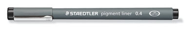 Капиллярная ручка Pigment Liner 0,4мм, черный, Staedtler, производитель Staedtler (Стайтлер), ISBN 400-7-81732-709-8, № 1