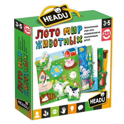 Настольная игра для детей с 3 лет &quot;Мир животных&quot;, арт. RU28702, производитель Headu, ISBN 805-9-59142-870-2№ 3
