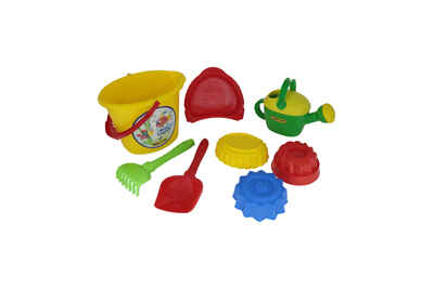 Набор №405: Ведро №4 с носиком, сито №4, лопата №6, грабли №6, формочки "Пирожные" 3 шт, лейка №8, производитель Полесье, ISBN 481-0-34403-843-2№ 1