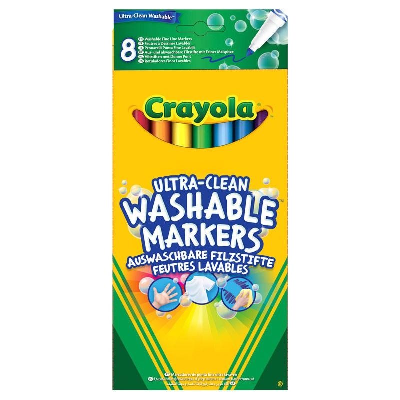 8 тонких смываемых фломастеров Супер чисто, арт. 58-8330, производитель Crayola, ISBN 007-1-66208-330-4, № 1