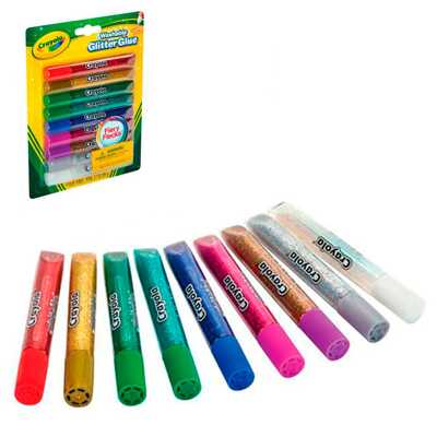 Клей с блестками 9 цветов, арт. 69-3527, производитель Crayola, ISBN 007-1-66203-527-3№ 1