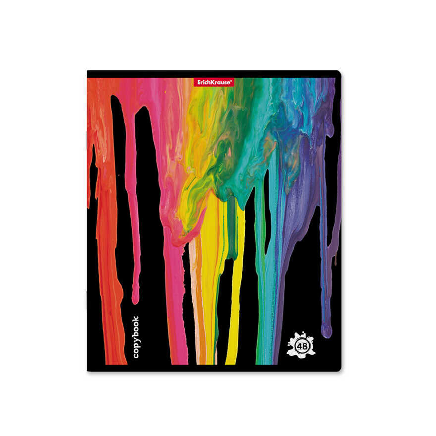 Тетрадь общая ученическая Color Drips, 48 листов, клетка, выборочный УФ-лак, арт. 54243, производитель ErichKrause® (Эрих Краузе), ISBN 460-1-92154-243-1, № 1