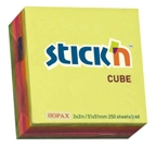 Блок с клеевым краем STICKN 51х51 мм 250 листов 5 цветов неон, арт 21203, ISBN 471-2-75921-203-5, № 1
