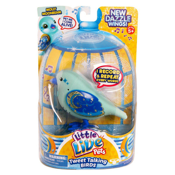 Говорящая птичка Little Live Pets MOLLY MOONBEAM, арт. 28225/ast28222 (28224, 28225, 28226, 28227, 28228, 28229), производитель Moose (Мауз), ISBN 063-0-99628-225-0, № 1