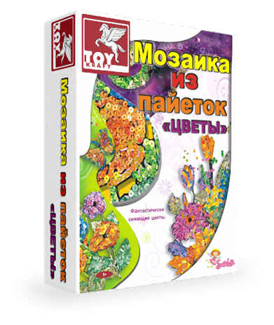 Мозаика из пайеток Цветы, производитель SANTA LUCIA (САНТА ЛЮЧИЯ), ISBN 890-6-02239-422-1№ 1