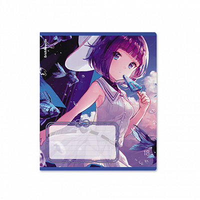 Тетрадь школьная ученическая  Kawaii Whale, 18 листов, линейка_MIX-PACK, арт. 60551, производитель ErichKrause® (Эрих Краузе), ISBN 460-1-92160-551-8№ 2