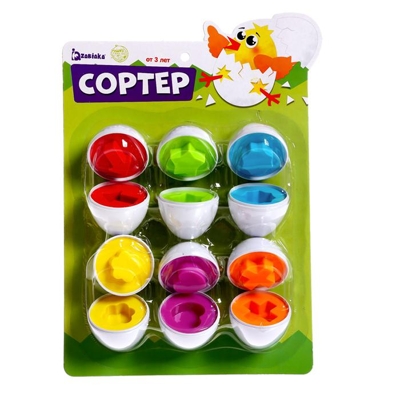 IQ-ZABIAKA Сортер Яйца, 6 цветов и геометрических фигур, арт. 4917383, производитель IQ-ZABIAKA, ISBN 290-0-04917-383-4№ 1