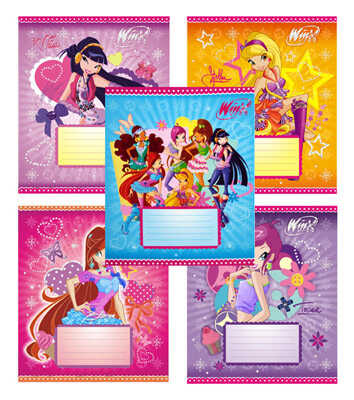 Тетрадь Winx 12 листов линейка 5 видов, арт. 12тлА5/WFD, производитель СервисТорг, ISBN 469-0-44201-103-8№ 1