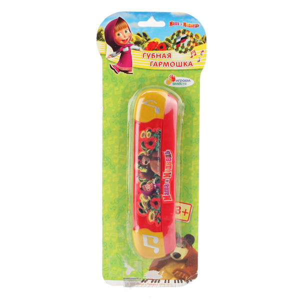 Играем вместе Губная гармошка Маша и Медведь, арт. B323587-R2, производитель Симбат, ISBN 697-1-00003-793-5, № 1