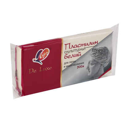Пластилин скульптурный De Luxe мягкий 500 г белый, арт. 34С 2244-08, производитель Луч, ISBN 460-1-18502-016-4№ 2